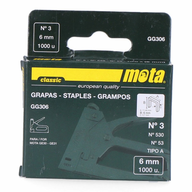 Agrafes Mota gg306 1000 Unidades - Acheter à 1,62 € seulement chez Collector's Boutique