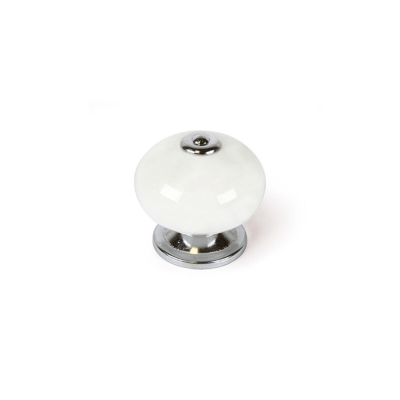 Pommeau Rei e517 Rond Porcelaine Métal Blanc 4 Unités (Ø 40 x 36 mm) - Acheter à 11,06 € seulement chez Collector's Boutique