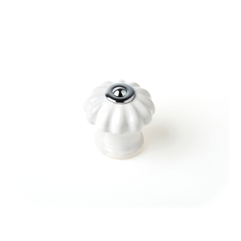 Pommeau Rei e524 Rond Porcelaine Métal Blanc 4 Unités (Ø 28 x 27 mm) - Acheter à 9,73 € seulement chez Collector's Boutique