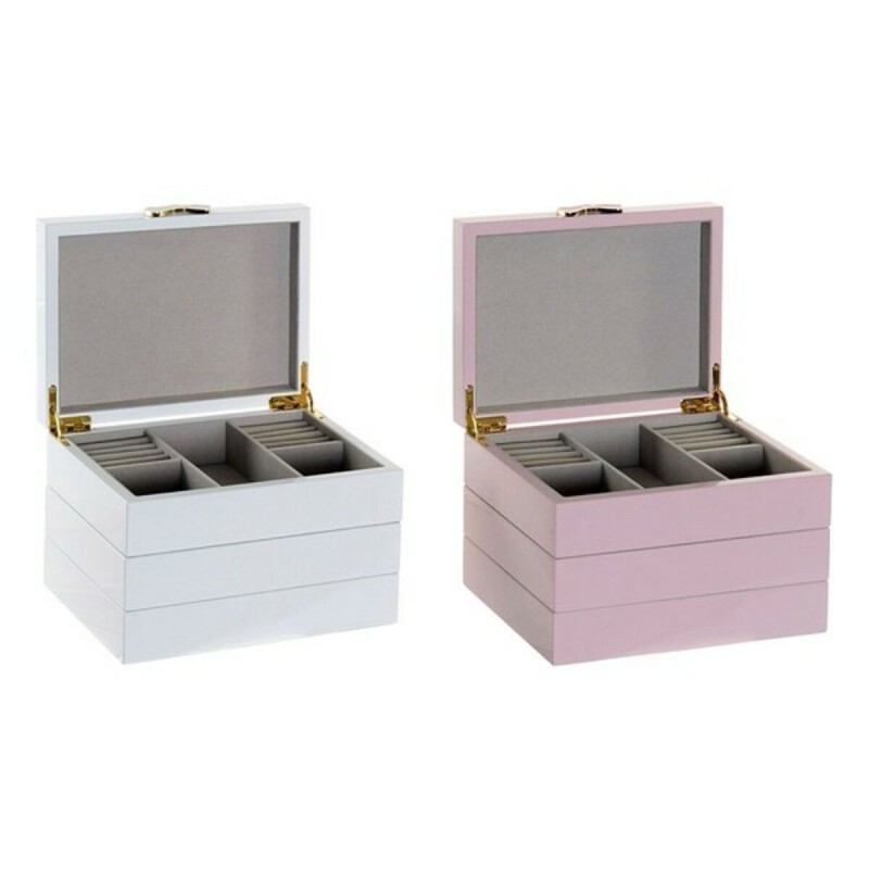 Boîte à bijoux DKD Home Decor Bois Laqué Romantique (2 pcs) - Acheter à 97,57 € seulement chez Collector's Boutique