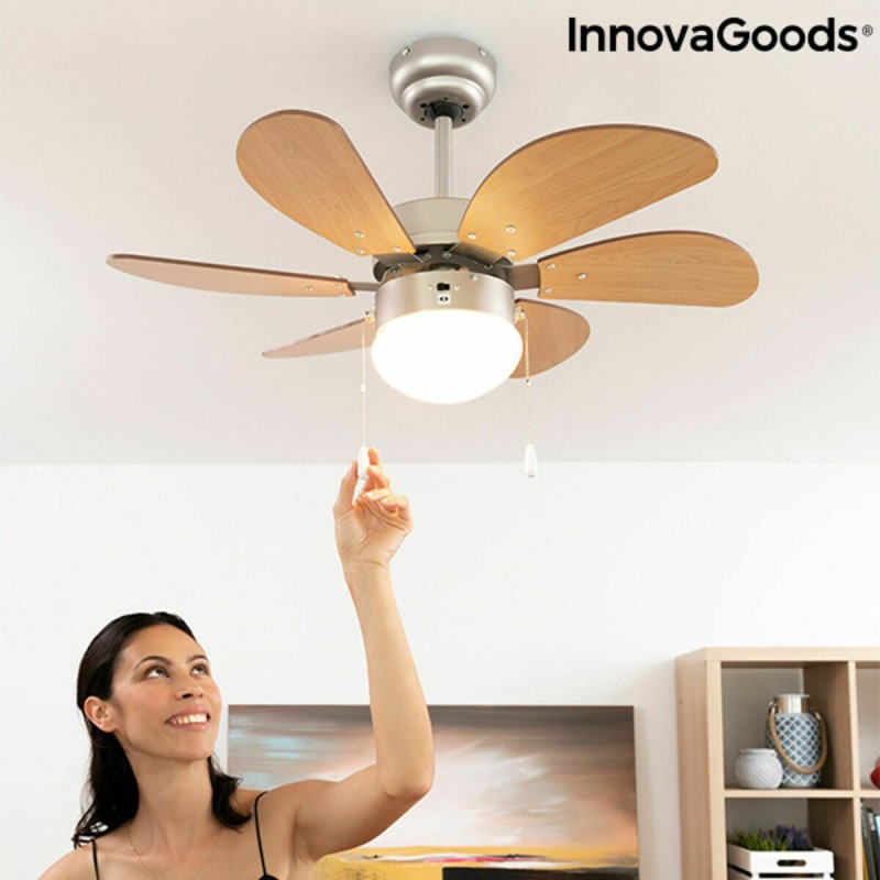 Ventilateur de Plafond avec Lumière InnovaGoods Ø 75 cm 55W Lampe (Reconditionné D) - Acheter à 29,69 € seulement chez Collector