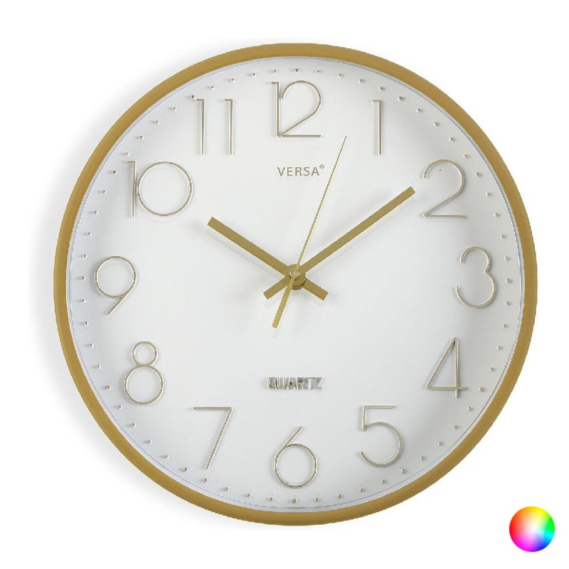 Horloge Murale Doré Plastique (4 x 30 x 30 cm) - Acheter à 12,42 € seulement chez Collector's Boutique