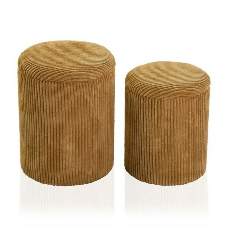 Pouf Polyester Bois MDF (2 Pièces) (35 x 44 x 35 cm) - Acheter à 87,19 € seulement chez Collector's Boutique