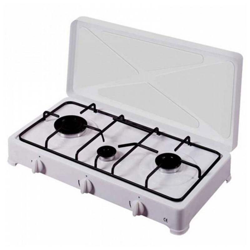 réchaud à gaz Vitrokitchen 300BB Blanc 3 Feux à gaz (32 x 60 x 12 cm) - Acheter à 46,16 € seulement chez Collector's Boutique