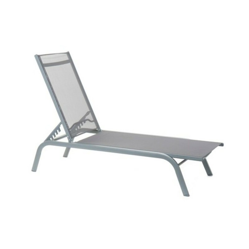 Chaise longue DKD Home Decor inclinable Gris foncé PVC Aluminium (191 x 58 x 98 cm) - Acheter à 139,54 € seulement chez Collecto