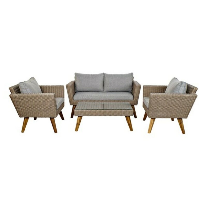 Ensemble Table avec 3 Sièges DKD Home Decor Bois Rotin (4 pcs) - Acheter à 638,27 € seulement chez Collector's Boutique