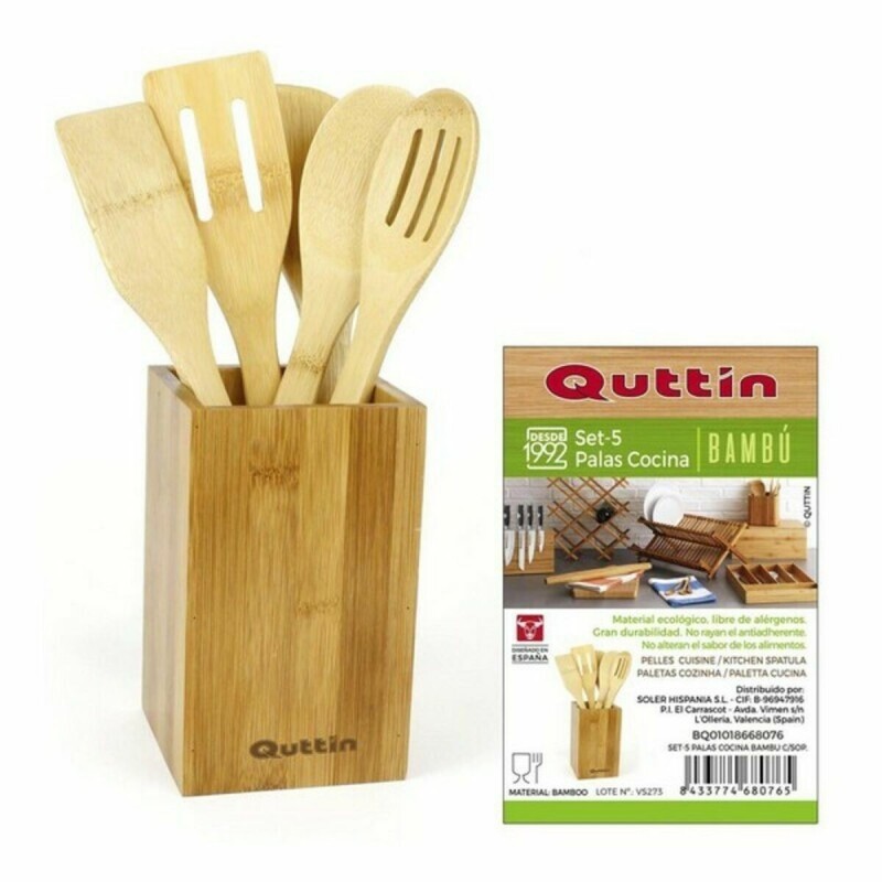 Set d'Ustensiles de Cuisine Quttin Bambou (5 Pcs) - Acheter à 10,85 € seulement chez Collector's Boutique