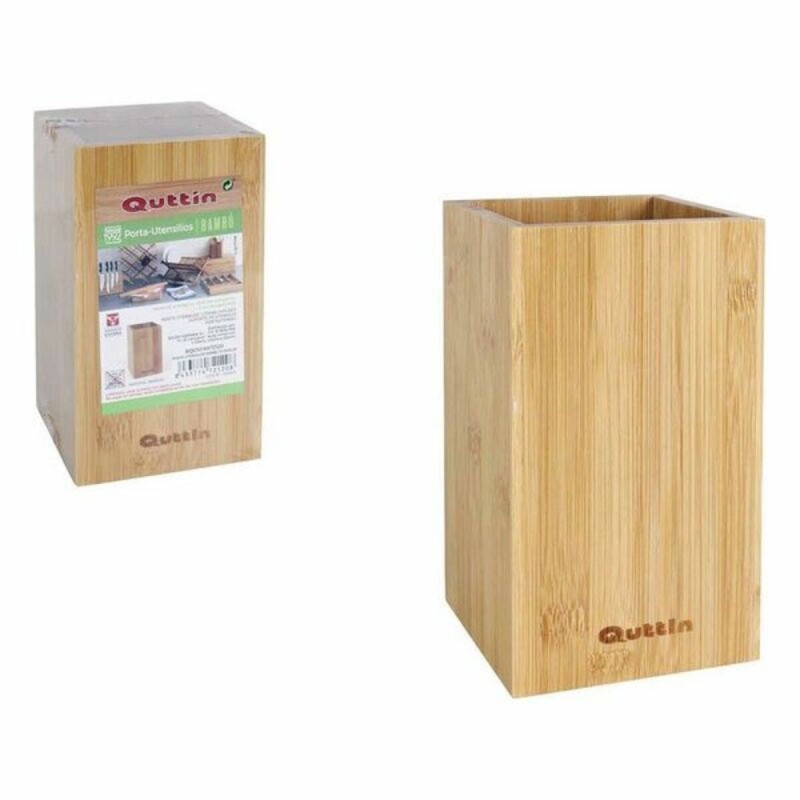 Pot pour ustensiles de cuisine Quttin Bambou Naturel (10,5 x 10,5 x 18 cm) - Acheter à 5,53 € seulement chez Collector's Boutiqu