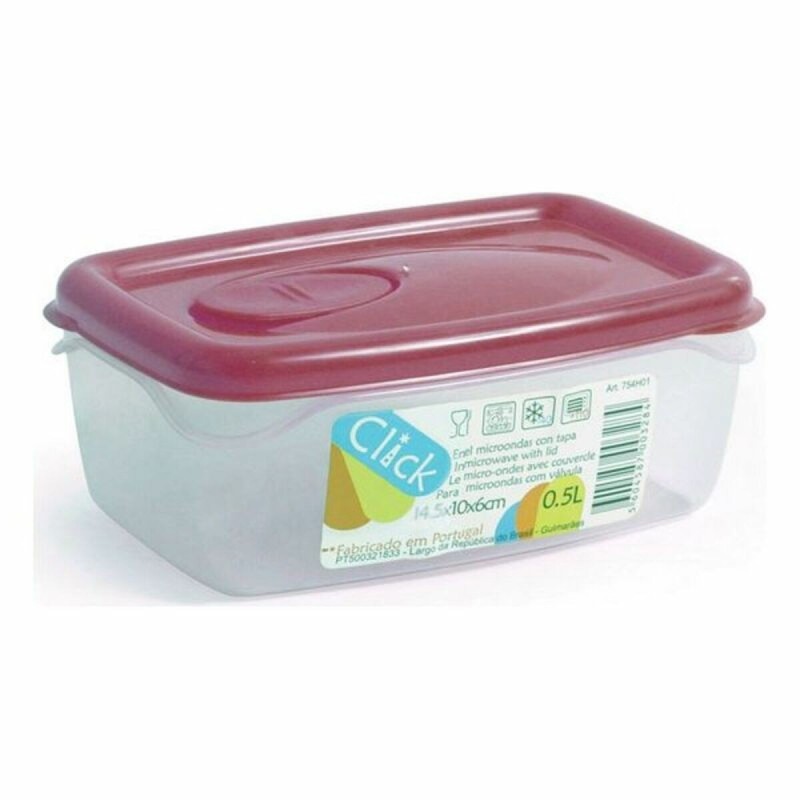 Boîte à repas rectangulaire avec couvercle Plastique (0,5 L) (14,5 x 10 x 6 cm) - Acheter à 0,85 € seulement chez Collector's Bo