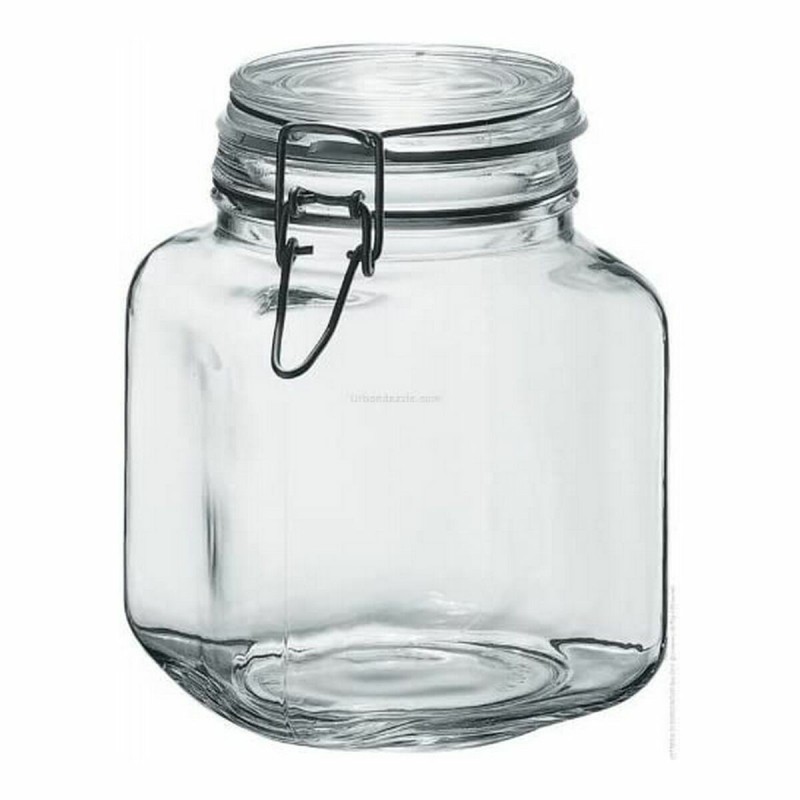 Pot en verre Borgonovo Transparent Hermétique (1,7 L) (12 x 12 x 17 cm) - Acheter à 4,80 € seulement chez Collector's Boutique