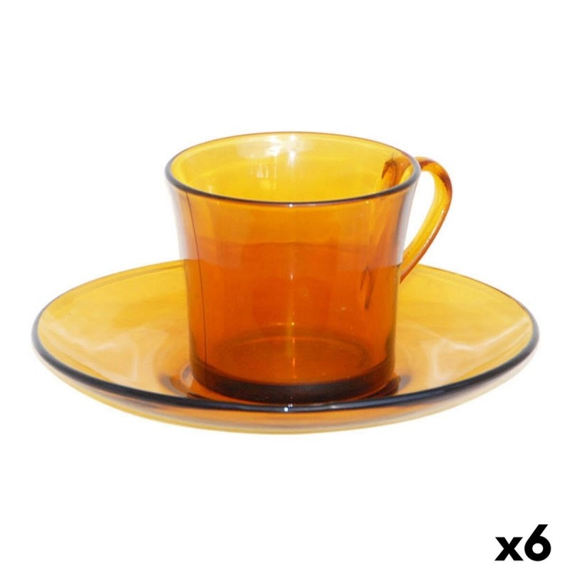 Tasse avec sous-tasse Duralex Lys Ambre 6 Unités (180 ml) - Acheter à 18,47 € seulement chez Collector's Boutique