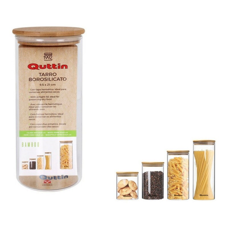 Bocal Quttin Bamboo Verre Borosilicaté 1250 ml (9,5 x 21 cm) - Acheter à 3,67 € seulement chez Collector's Boutique