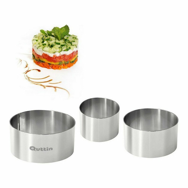 Moules Quttin Rond Argenté Acier inoxydable (3 pcs) - Acheter à 3,68 € seulement chez Collector's Boutique