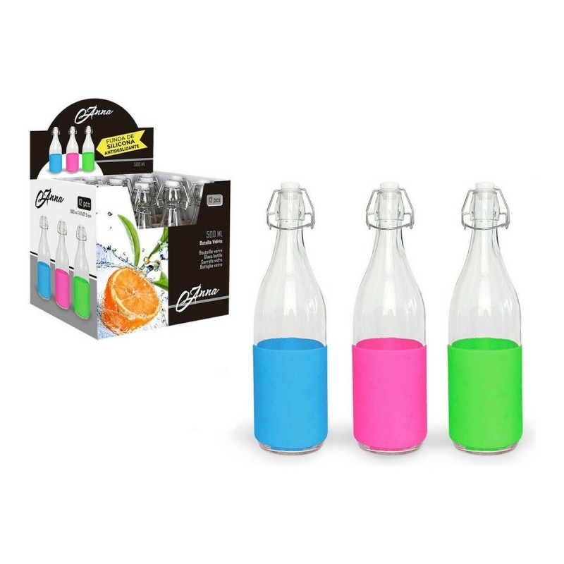 Bouteille Anna verre Silicone Avec couvercle (0,5 L) - Acheter à 4,32 € seulement chez Collector's Boutique