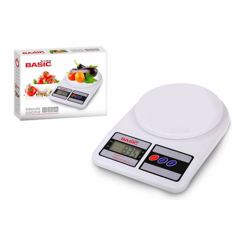 balance de cuisine Basic Home Numérique LCD 7 kg Blanc (23 x 16 x 3,6 cm) - Acheter à 6,59 € seulement chez Collector's Boutique