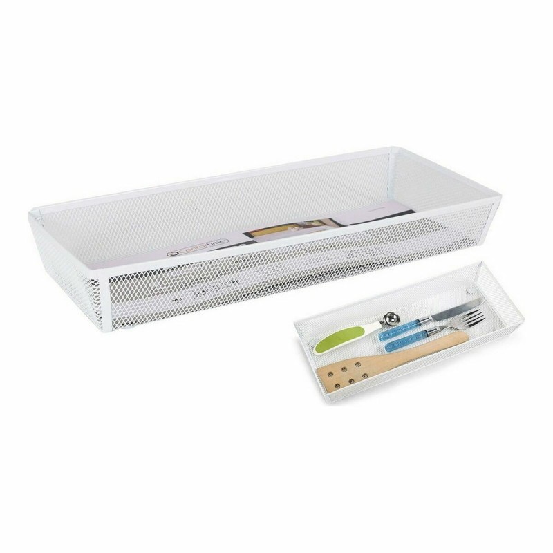 Range-couverts Confortime Métal Blanc (37,5 x 15,24 x 5,2 cm) - Acheter à 3,30 € seulement chez Collector's Boutique