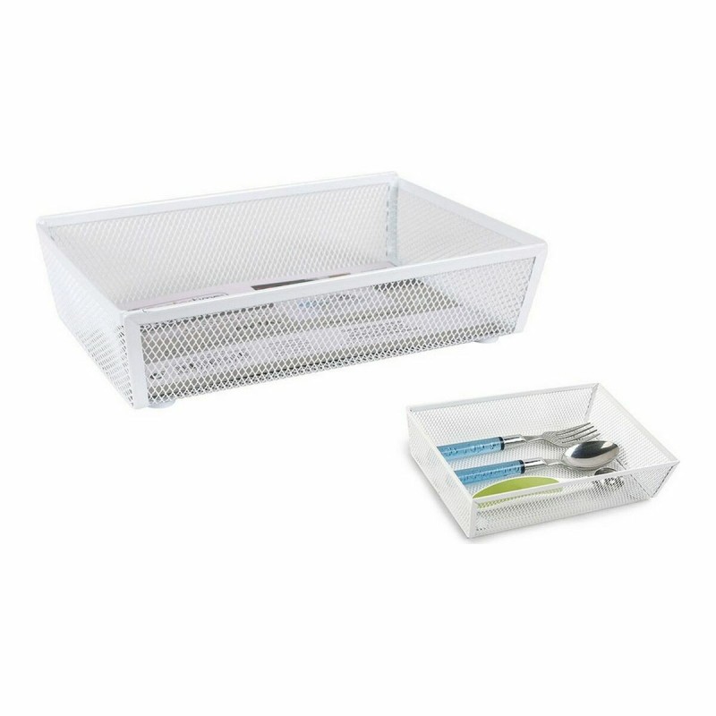 Range-couverts Confortime Métal Blanc (21,8 x 15,24 x 5,2 cm) - Acheter à 2,83 € seulement chez Collector's Boutique