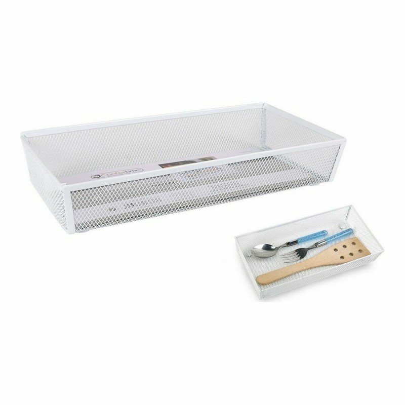 Range-couverts Confortime Métal Blanc (30 x 15,24 x 5,2 cm) - Acheter à 3,07 € seulement chez Collector's Boutique