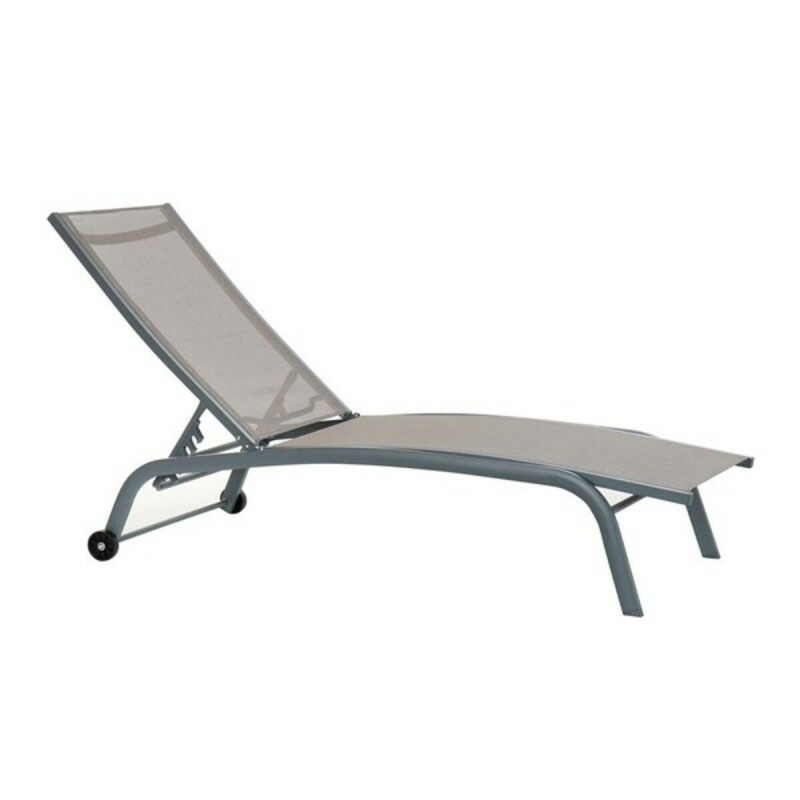 Chaise longue DKD Home Decor Avec des roues Gris PVC Aluminium (187,5 x 64 x 97 cm) - Acheter à 141,11 € seulement chez Collecto