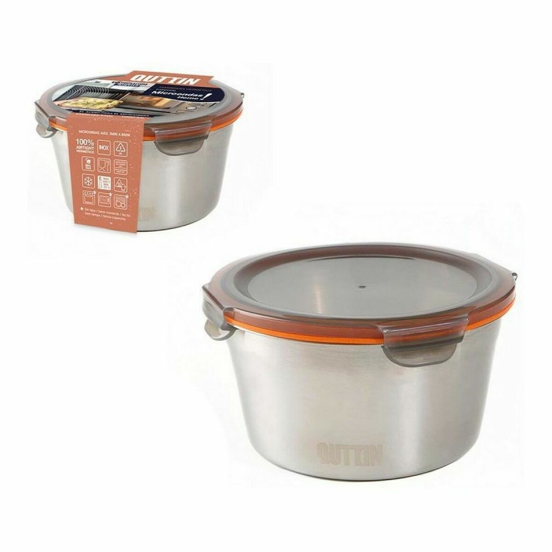 Boîte à lunch hermétique Quttin Ronde Acier Convient pour le micro-ondes (1 L) - Acheter à 5,34 € seulement chez Collector's Bou