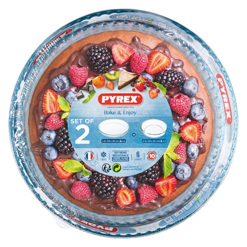 Ensemble de plats de cuisson au four Pyrex Bake&Enjoy Transparent Verre Borosilicaté (Ø 28 cm) (2 pcs) - Acheter à 28,08 € seule