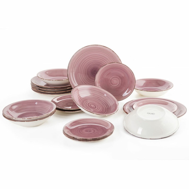 Assietes Quid Vita Peoni Céramique Rose Vaisselle (18 Pièces) - Acheter à 49,10 € seulement chez Collector's Boutique