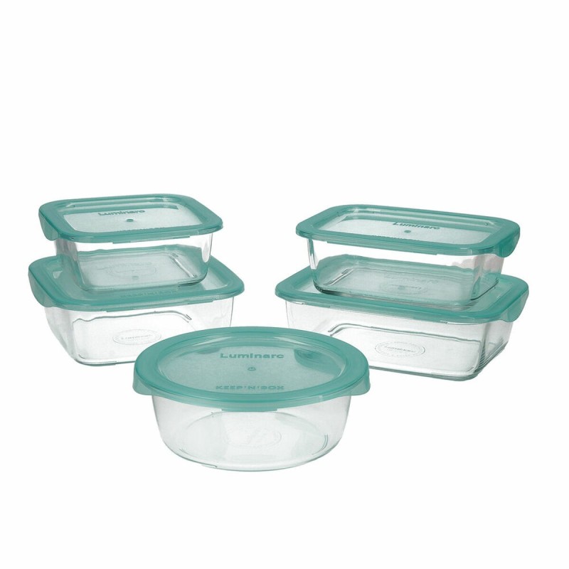 Ensemble de Boîtes à Lunch Luminarc Keep'n Lagon Verre Bicolore (5 pcs) - Acheter à 23,20 € seulement chez Collector's Boutique