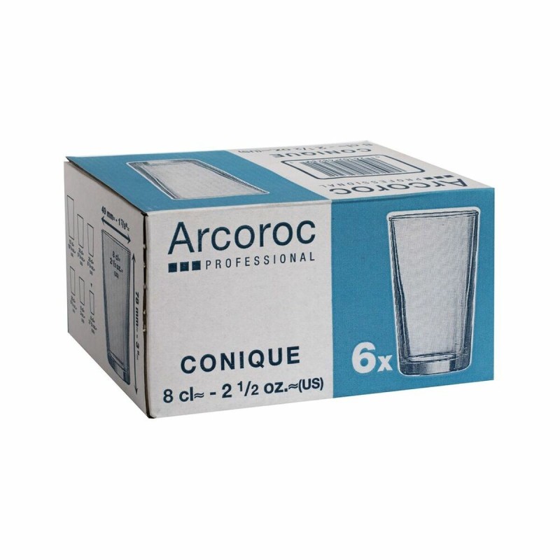 Verre Arcoroc Conique Transparent verre (6 Unités) (8 cl) - Acheter à 7,72 € seulement chez Collector's Boutique