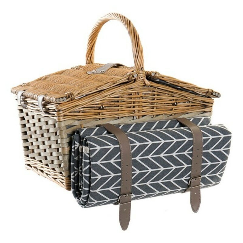 Panier DKD Home Decor Pique-nique osier (39 x 28 x 40 cm) (130 x 148 x 0.5 cm) (10 pcs) - Acheter à 64,43 € seulement chez Colle