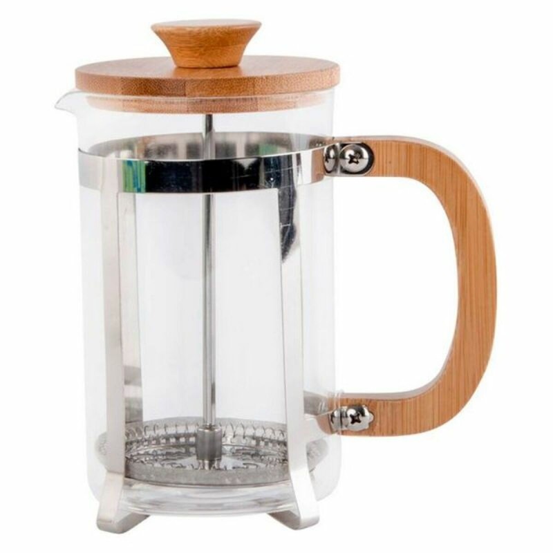 Cafetière à Piston DKD Home Decor Bambou Acier Verre Borosilicaté (600 ml) - Acheter à 12,67 € seulement chez Collector's Boutiq