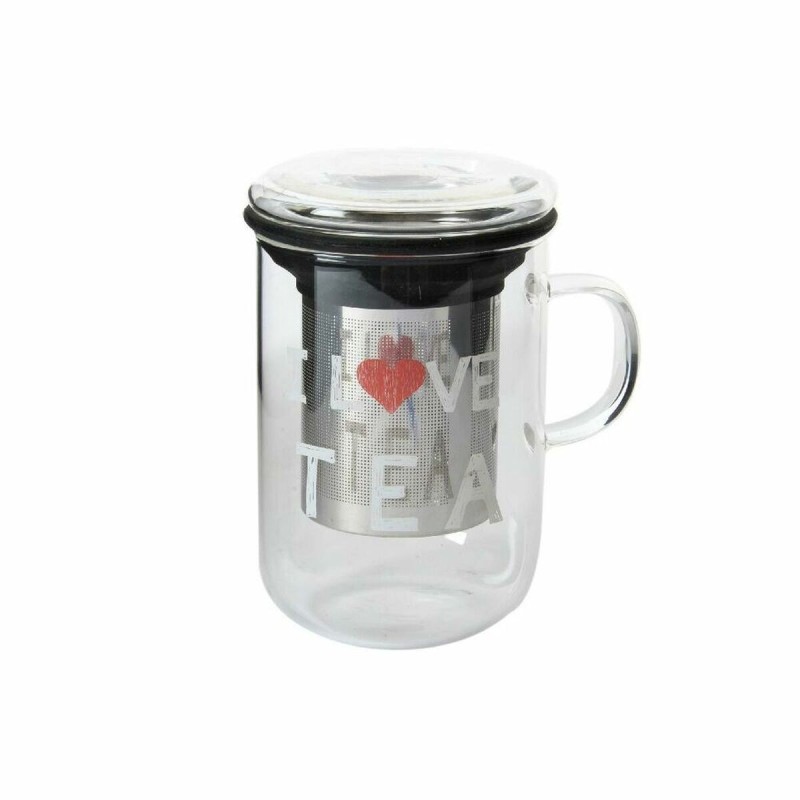 Tasse avec filtre pour infusions DKD Home Decor Transparent Acier inoxydable Verre Borosilicaté (500 ml) - Acheter à 11,29 € seu