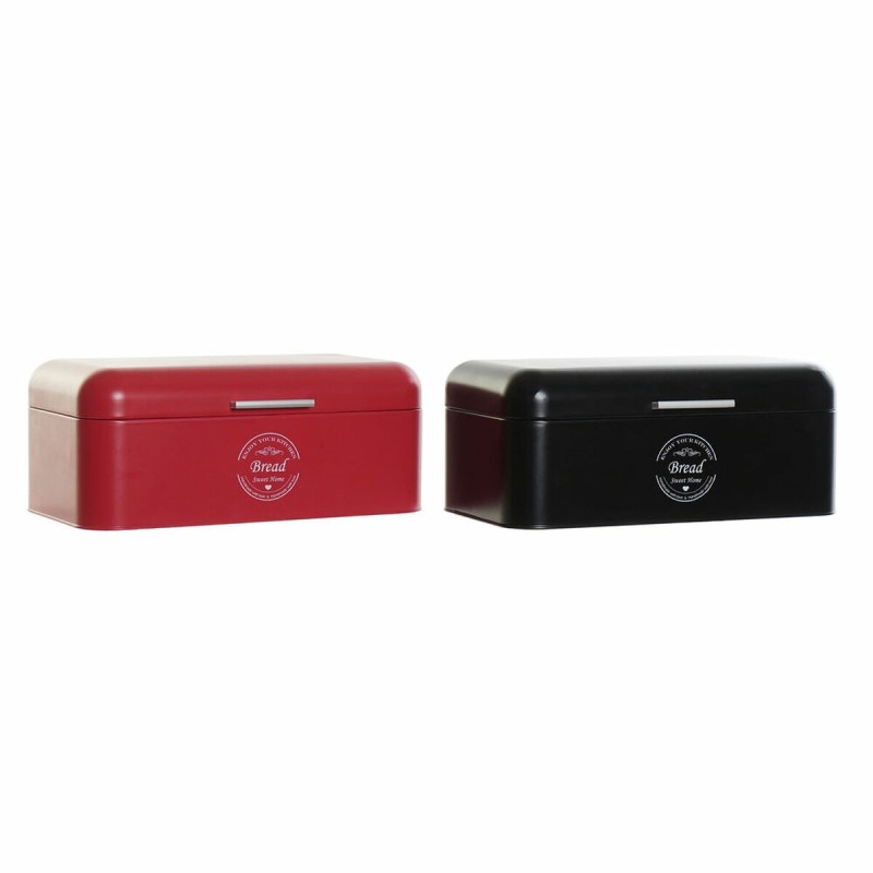 Corbeille à Pain DKD Home Decor Rouge Noir Métal (42.5 x 24 x 17 cm) (2 pcs) - Acheter à 41,52 € seulement chez Collector's Bout