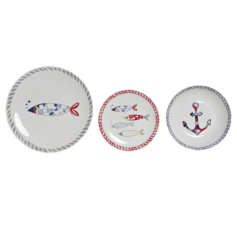 Service de Vaisselle DKD Home Decor Marin Porcelaine (18 pcs) - Acheter à 67,32 € seulement chez Collector's Boutique