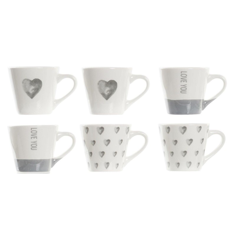 Ensemble de tasses à café DKD Home Decor Gris Porcelaine Bone China (90 ml) - Acheter à 13,55 € seulement chez Collector's Bouti