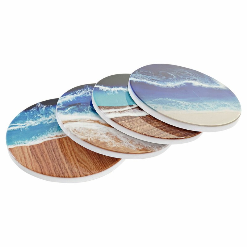 Dessous de verres DKD Home Decor Dolomite Plage (10,8 x 10,8 x 0,7 cm) (4 pcs) - Acheter à 7,20 € seulement chez Collector's Bou