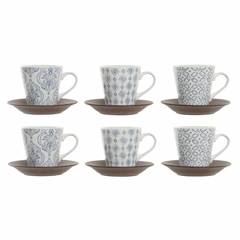 Ensemble de tasses à café DKD Home Decor Bleu Marron Grès (150 ml) - Acheter à 36,46 € seulement chez Collector's Boutique