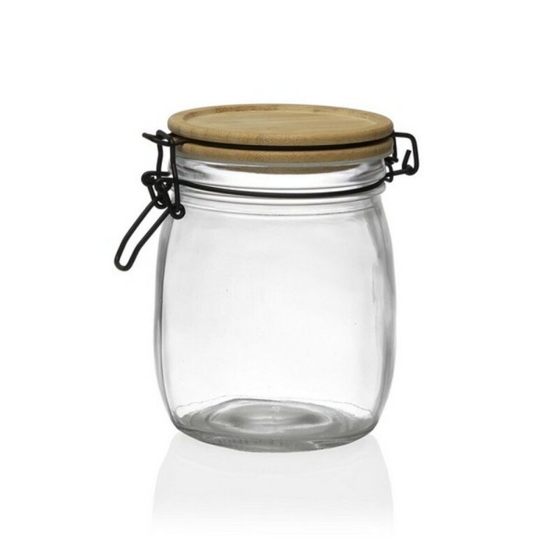 Bocal en Verre Transparent Versa Bambou (10,8 x 14 x 10,8 cm) 700 ml - Acheter à 7,60 € seulement chez Collector's Boutique