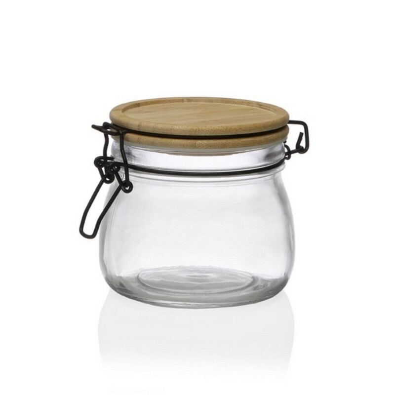 Bocal en Verre Transparent Versa Bambou (11 x 10,3 x 11 cm) 450 ml - Acheter à 7,32 € seulement chez Collector's Boutique