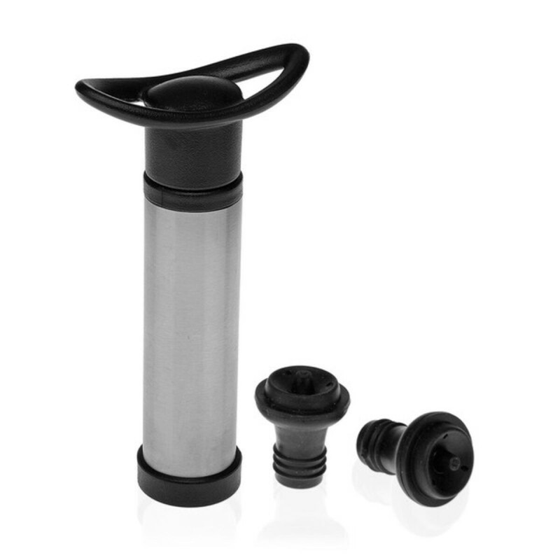 Pompe à vide et bouchons à vin Versa Acier Aluminium Silicone ABS (8 x 16 x 8 cm) - Acheter à 7,32 € seulement chez Collector's 