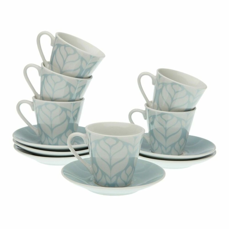 Lot de tasses avec soucoupes Smith Ice Blue Porcelaine (12 pcs) - Acheter à 14,50 € seulement chez Collector's Boutique