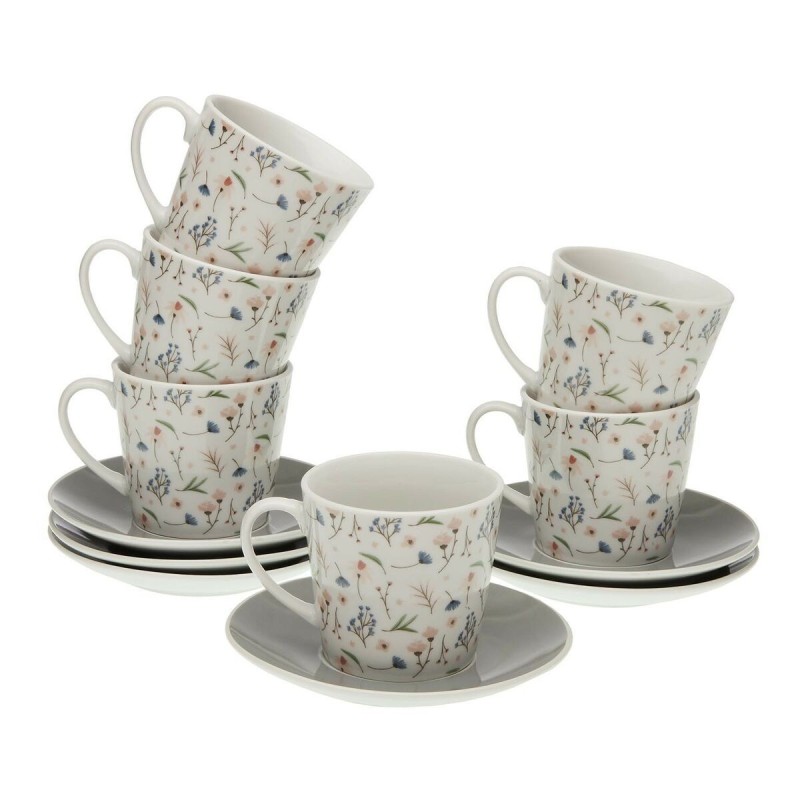 Lot de tasses avec soucoupes Versa Lili Porcelaine (6 Pièces) (9 x 14 x 14 cm) - Acheter à 26,15 € seulement chez Collector's Bo