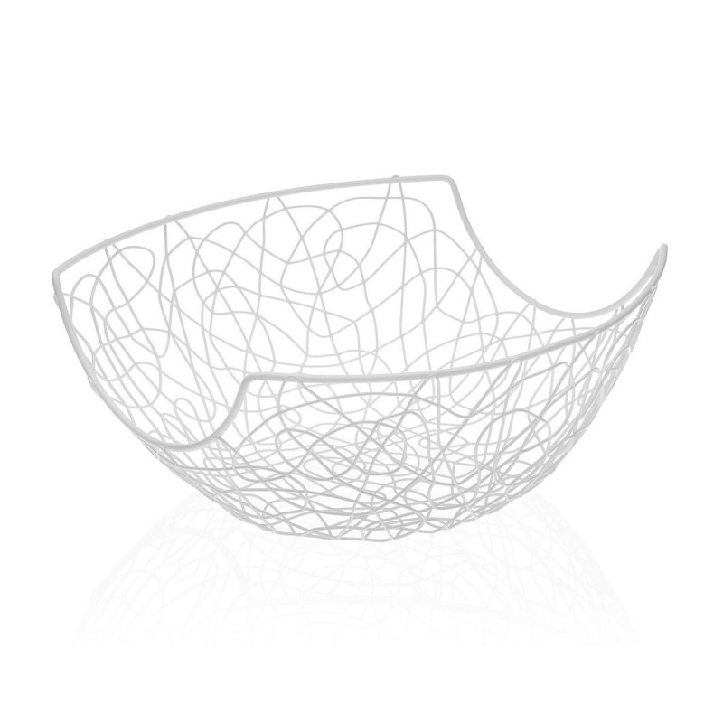 Coupe à fruits Versa Blanc Métal Acier (28 x 12 x 28 cm) - Acheter à 11,03 € seulement chez Collector's Boutique