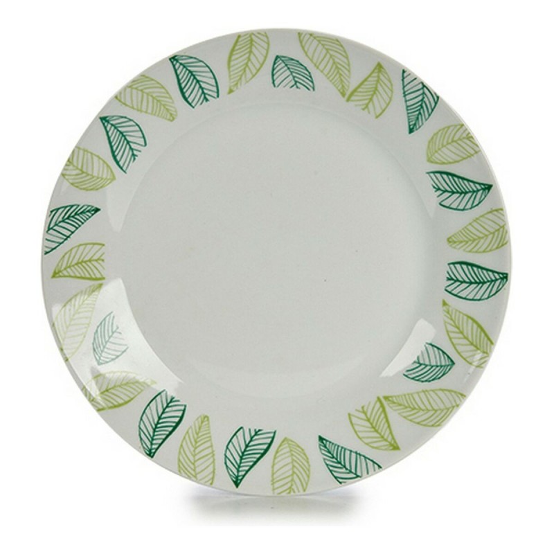 Assiette plate Ø 24,4 cm Blanc Vert Volets Porcelaine - Acheter à 2,09 € seulement chez Collector's Boutique