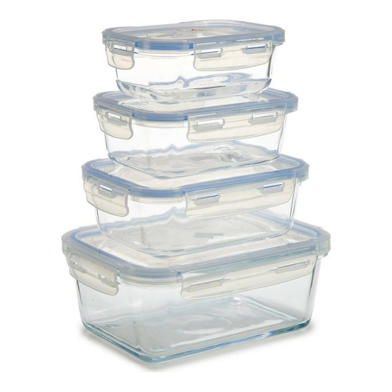 Ensemble de Boîtes à Lunch Vivalto verre Verre (16 x 8,5 x 22 cm) (4 Pièces) - Acheter à 17,93 € seulement chez Collector's Bout