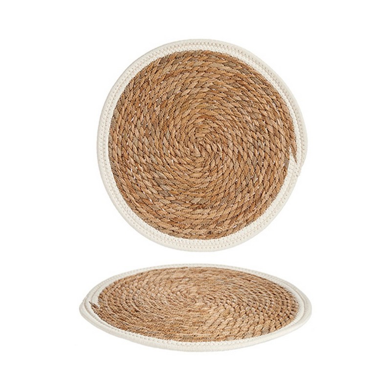 Dessous de plat Blanc/Marron Fibre naturelle (35 x 1 x 35 cm) - Acheter à 3,40 € seulement chez Collector's Boutique