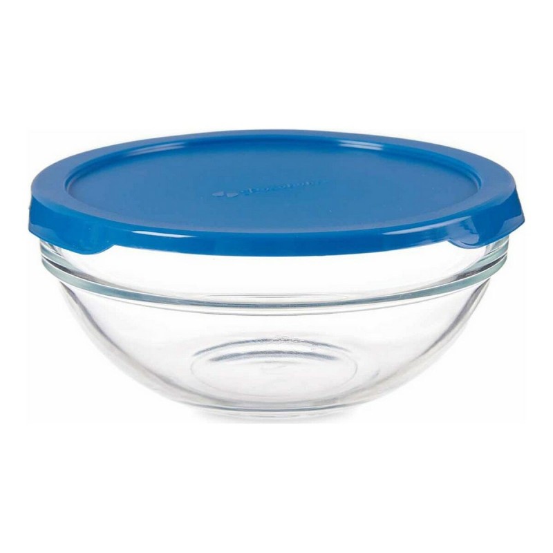 Panier-repas rond avec couvercle Chefs Bleu Plastique verre (595 ml) (14 x 6,3 x 14 cm) - Acheter à 3,00 € seulement chez Collec