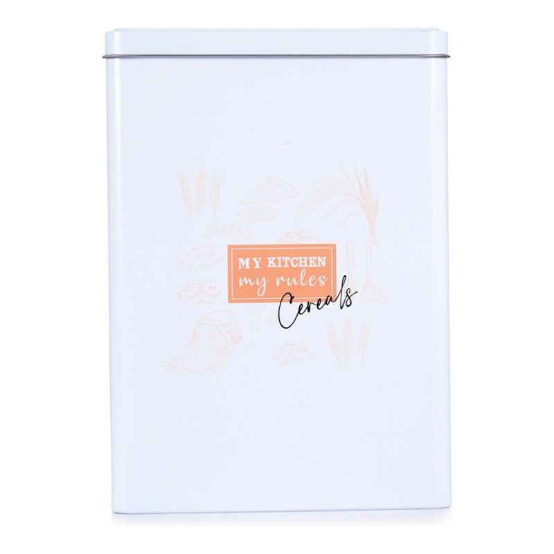 Boîte Rectangulaire Céréales Blanc Fer blanc (9,6 x 24,7 x 17,6 cm) - Acheter à 5,44 € seulement chez Collector's Boutique