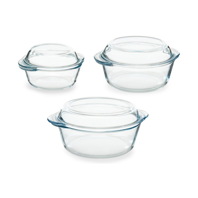 Casseroles 3 Pièces Transparent Verre Borosilicaté - Acheter à 19,91 € seulement chez Collector's Boutique