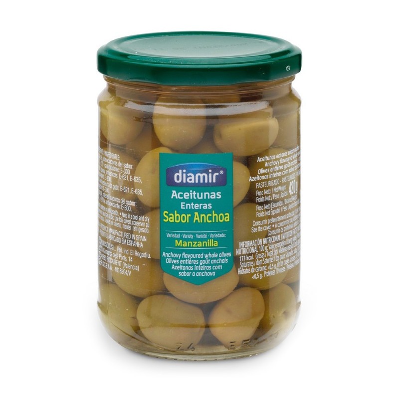 Olives Diamir Manzanilla Anchois (480 ml) - Acheter à 2,00 € seulement chez Collector's Boutique