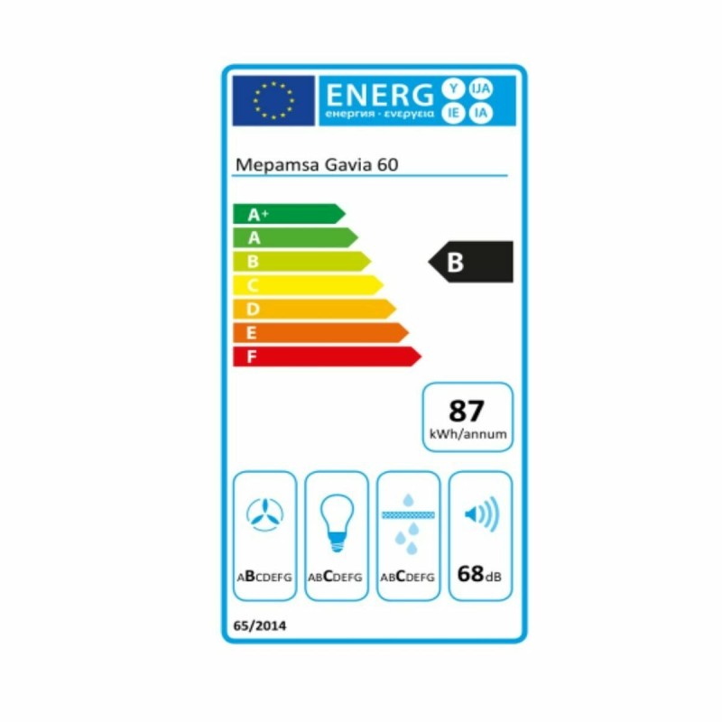 Hotte standard Mepamsa GAVIA Acier inoxydable 60 cm 740 m3/h - Acheter à 156,34 € seulement chez Collector's Boutique